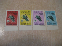 ROMA 1960 Football Futbol Soccer Olympic Games Olympics Esperanto 4 Imperforated Poster Stamp Vignette ITALY Spain Label - Otros & Sin Clasificación