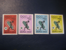 ROMA 1960 Weightlifting Halterophilie Olympic Games Olympics Esperanto 4 Imperforated Poster Stamp Vignette ITALY Spain - Weightlifting