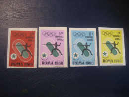 ROMA 1960 Fencing Escrime Olympic Games Olympics Esperanto 4 Imperforated Poster Stamp Vignette ITALY Spain Label - Scherma