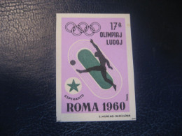 ROMA 1960 Football Futbol Soccer Olympic Games Olympics Esperanto Imperforated Poster Stamp Vignette ITALY Spain Label - Autres & Non Classés