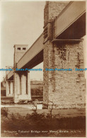 R076379 Britannia Tubular Bridge Over Menai Straits. Valentine. RP - World