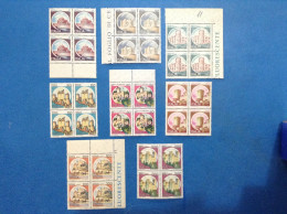 Lotto Da 8 Quartine Nuove Mnh** Castelli D'italia 5 20 40 50 60 80 100 380 Lire - 1971-80: Nieuw/plakker