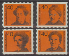 Germany 1974. Mujeres Famosas M=791-94 Y=640-43  (**) - Ungebraucht