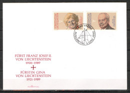 Liechtenstein 1990 FDC Gina-Franz  Sc 928-29 Mi 988-89 - FDC