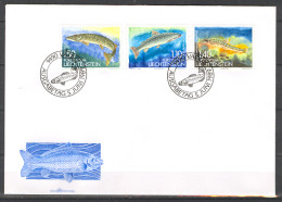 Liechtenstein 1989 FDC Fishes Sc 904-06 Mi 964-66 - FDC