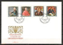 Liechtenstein FDC Famous Visitors Sc 775-78 Mi 839-42 - FDC