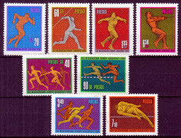 ⁕ Poland / Polska 1966 ⁕ SPORT European Athletic Championships Mi.1680-1687 ⁕ 8v Unused ( NO GUM ) - Neufs