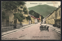 AK Schottwien, Hotel Zu Den Drei Lerchen An Der Hauptstrasse Gegen Semmering Mit Auto, Sonnwendstein  - Sonstige & Ohne Zuordnung