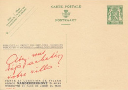 BELGIUM PPS 30C GREEN "SCEAU D'ETAT" SBEP 5 PUBLIBEL 218 AVEZ VOUS DEJA ACHETE VOTRE VILLA UNUSED - Publibels