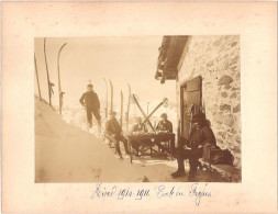 73 - MODANE - Photographie Ancienne 12 X 16,9 Cm Sur Carton 17,4 X 22,7 Cm - "HIVER 1910-1911 - POSTE DU FRÉJUS" - Photo - Modane