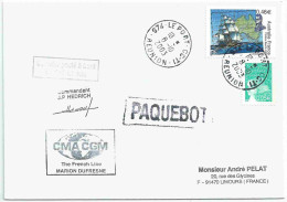 YT 3476 Navigateurs Flinders Baudin - Posté à Bord Du MD - Paquebot - Le Port - La Réunion - 08/10/2003 - Lettres & Documents