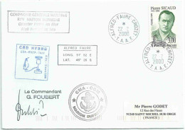 YT 238 Pierre Sicaud Gouverneur De La France D'Outre-mer - Posté à Bord Du MD - Alfred Faure - Crozet - 22/02/2000 - Lettres & Documents
