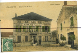 CPA Tramée Semi Brillante . D03 . CHARROUX. Place De La Mairie . - Sonstige & Ohne Zuordnung