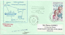 YT 198 - Andrée Et Edgar Aubert De La Rüe - Posté à Bord Du MD - Martin De Viviès - St Paul Amsterdam - 24/03/1995 - Covers & Documents