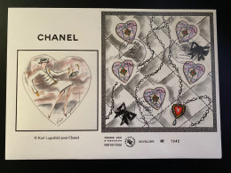 Enveloppe 1er Jour GF Soie "Saint Valentin - Coeurs - Chanel" - 09/01/2004 - BF66 - 3632/3633 - Karl Lagerfeld - 2000-2009