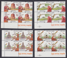 Inde India 2002 MNH Buddhism, Buddha, Buddhist Monk, Religion, Monastery, Temple, Block - Neufs