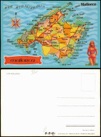 Postales Mallorca Mallorca (Balearen Insel) Landkarte Map 1980 - Other & Unclassified