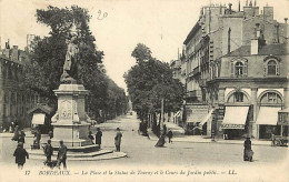 33 - Bordeaux - La Place Et La Statue De Tourny Et Le Cours Du Jardin Public - Animée - Correspondance - Oblitération Ro - Bordeaux