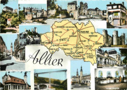 03 - Allier - Multivues - Carte Géographique - Mention Photographie Véritable - Carte Dentelée - CPSM Grand Format - Voi - Andere & Zonder Classificatie