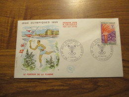 FDC - 1er Jour - France - 1969 - Grenoble - Jeux Olympiques - Le Porteur De La Flamme - 1960-1969