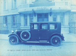 Automobile * RARE Photo Cyanotype * Forme Ronde Grand Luxe Sur Chassis PEUGEOT * Garage Automobiles à Montrouge - Turismo