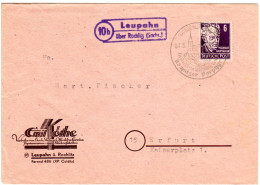 1949, Landpost Stpl. 10b LEUPAHN über Rochlitz Auf Drucksache Brief M. 6 Pf.  - Lettres & Documents