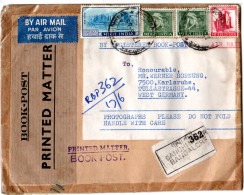 Indien 1968, 4 Marken Auf Reko Book Post Per Luftpost V. Bandhinagar I.d. BRD - Other & Unclassified