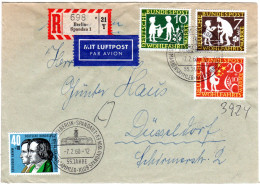 BRD 1960, Grimm Märchen, 4 Werte Kpl. Auf Luftpost-Einschreiben Brief V. Berlin - Covers & Documents