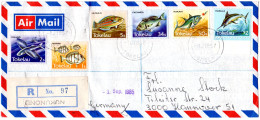 Tokelau 1985, 6 Werte Fische (inkl. 2$) Auf Einschreiben Brief N. Deutschland - Oceania (Other)