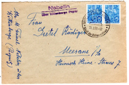 DDR 1959, Landpost Stpl. NEBELIN über Wittenberge Auf Brief M. Paar 10 Pf. - Storia Postale
