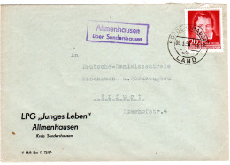 DDR 1956, Landpost Stpl. ALLMENHAUSEN über Sondershausen Auf LPG Brief M. 20 Pf. - Lettres & Documents