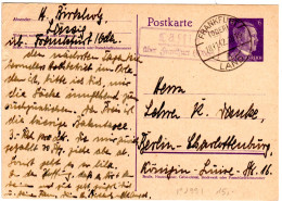 DR 1942, Landpost Stpl. LÄSSIG über Frankfurt (Oder) Auf  6 Pf. Ganzsache - Covers & Documents