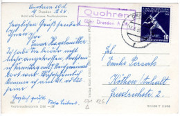DDR 1956, Landpost Stpl. QUOHREN über Dresden A28 Auf Karte M. 10 Pf.  - Brieven En Documenten