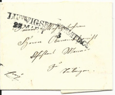 Württemberg 1843, L2 LUDWIGSBURG U. VORMITTAGS Auf Franko Brief N. Tübingen - Vorphilatelie