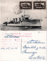 Spanien 1933, Destroyer ALSEDO, Ship Postcard With 2 Morocco Stamps - Andere & Zonder Classificatie