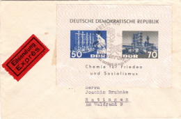 DDR 1963, Block 18, Chemische Industrie Auf Ersttags Reko Brief V. Berlin W8 - Lettres & Documents