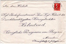 Bayern 1916, 15 Pf. Auf Brief V. Regensburg An D. Königliche Prinzessin Helmtrud - Brieven En Documenten