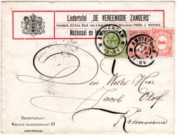 NL, 3+2x1 Ct. Auf Liedertafel Brief V. Amsterdam "De Vereenigde Zangers" - Otros & Sin Clasificación