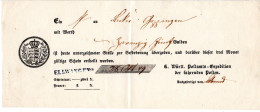 Württemberg 1849, Postschein V. ELLWANGEN - Prephilately