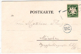 Bayern 1900, Aushilfstpl. L2 SCHLEISSHEIM Auf Sw-AK M. 5 Pf. - Storia Postale