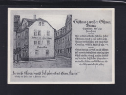 Dt. Reich PK Weimat Gasthaus Zum Weißen Schwan Sonderstempel - Weimar