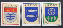 LITHUANIA 2007 Coat Of Arms MNH(**) Mi 930-932 #Lt956 - Lithuania