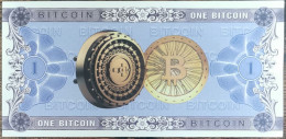 Billet 1 Bitcoin - One BITCOIN - BTC - Commémoratif Cryptomonnaie - Neuf - Specimen