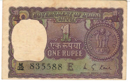 INDIA P77l  1 RUPEES1973 Sign. KAUL   Letter E    VF  3 P.h. - Inde