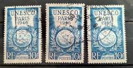 RF Unesco 1946 (3 Timbres) - Gebruikt