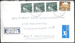 Israel Ramat Gan Registered Cover Mailed To Germany 1975. 2.60L Rate Tel Dan Coral Island Stamps - Storia Postale