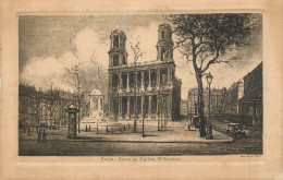 CPA France Paris Place Et Eglise St. Sulpice - Andere Monumenten, Gebouwen