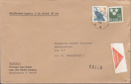 Sweden FÖRENINGEN YNGRE JURISTER (Lawyers) Postförskott Remboursement Label JÖNKÖPING 1968 Cover Brief (Cz. Slania) - Cartas & Documentos