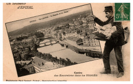 Un Souvenir D'Epinal - Fantaisie (facteur, Vue Sur Les Ponts De La Moselle) - Testart éditeur - Epinal