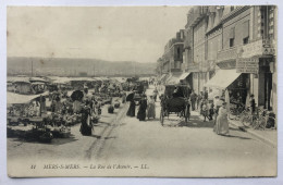 CPA 80 Belle Animation Mers Les Bains Rue De L'avenir - Marché Commerce A. HARRY Cycles Automobiles - Mers Les Bains